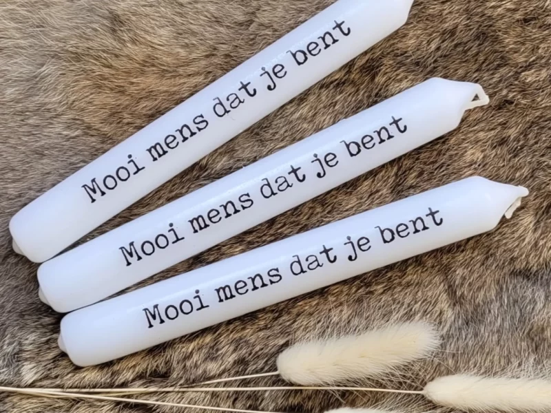 kaars met tekst